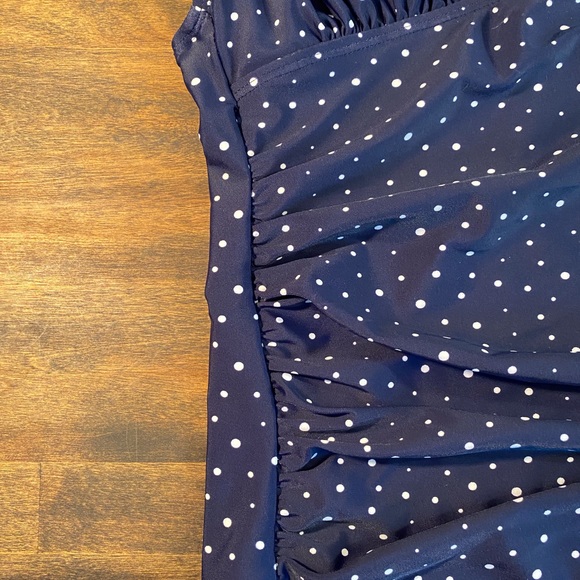 Halter Swim Top - Navy Polka Dot - Picture 3 of 4